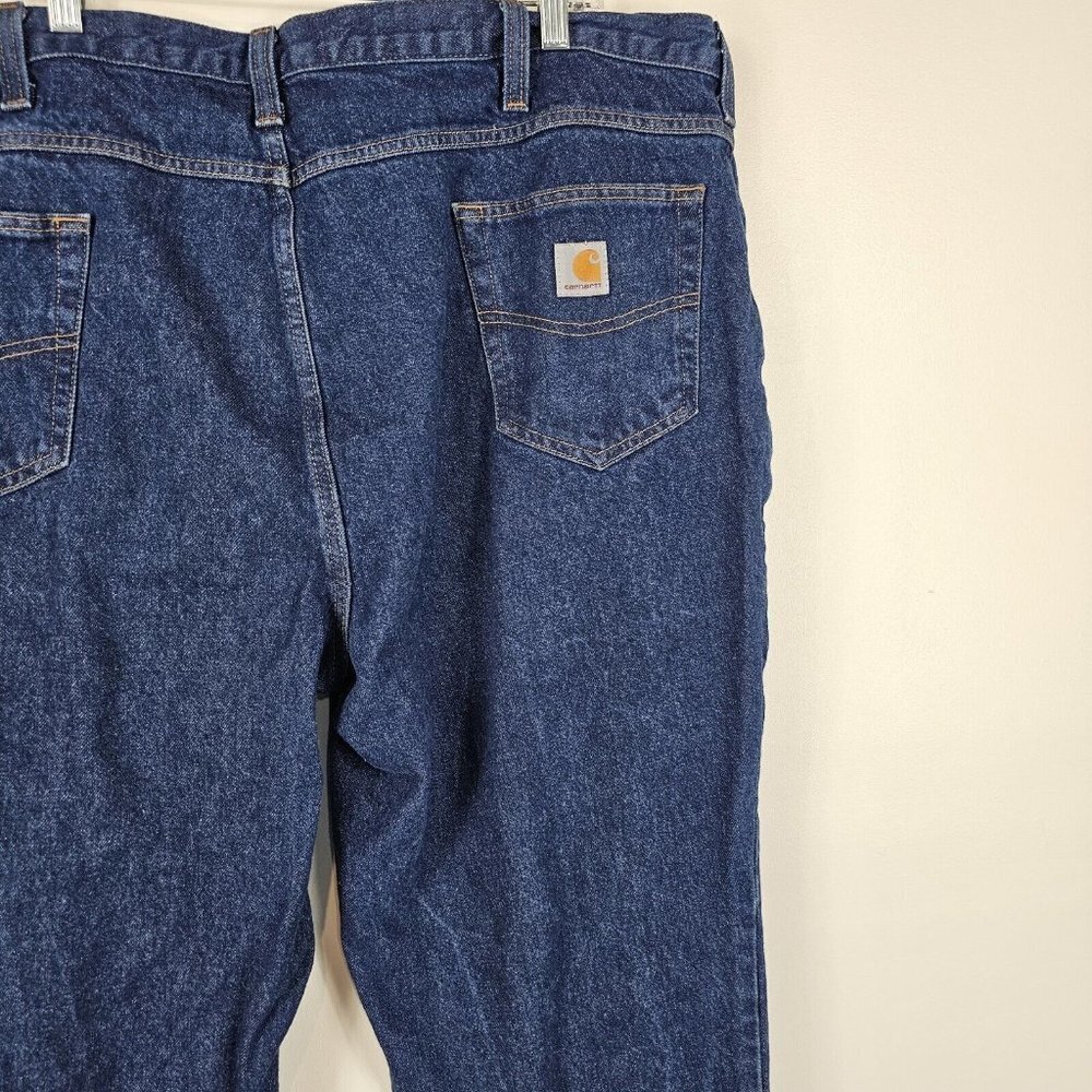 Carhartt Mens Relaxed Fit Jeans Size 44 X 30 Blue Denim Workwear Pants Cotton - Picture 8 of 13